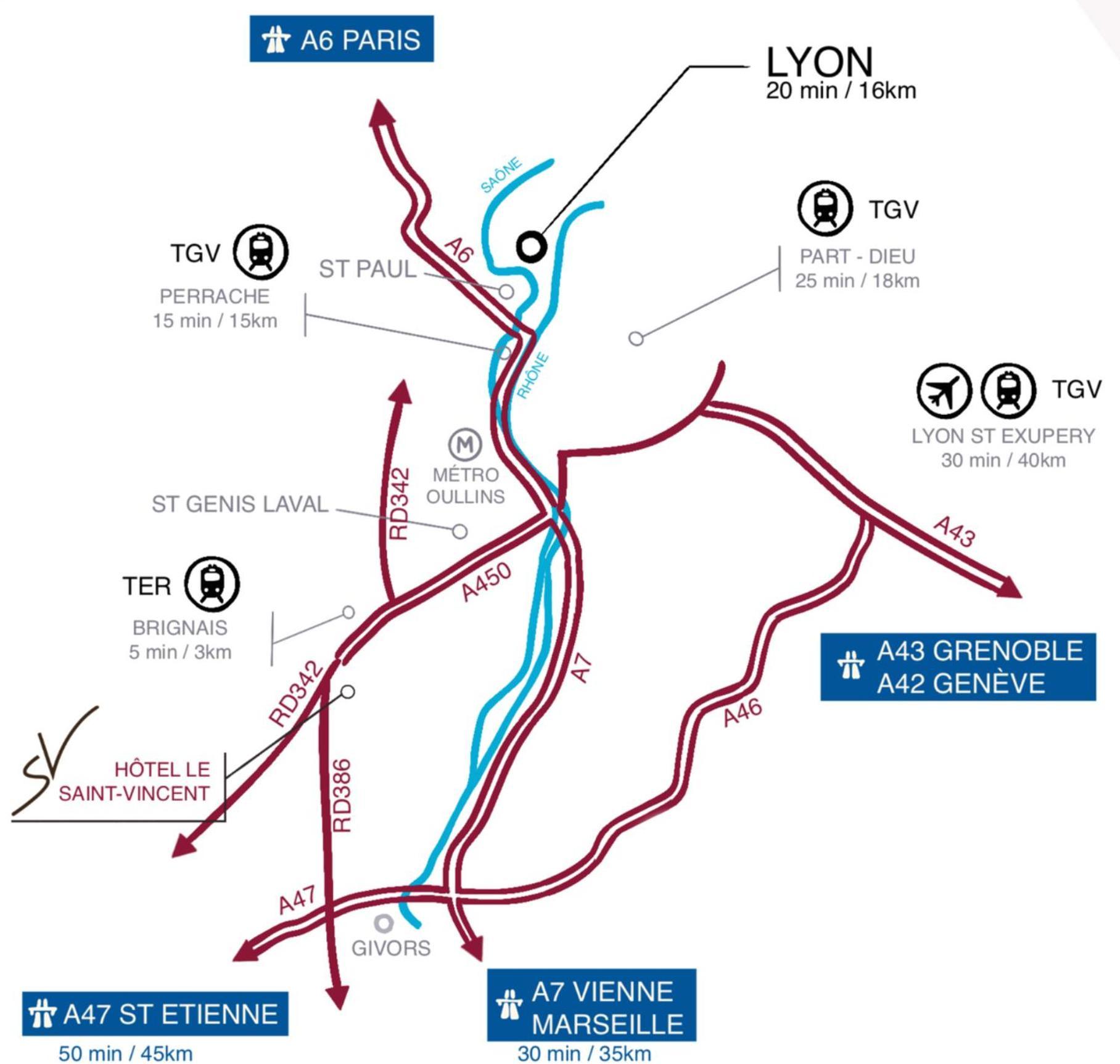 Hotel Le Saint Vincent Lyon Sud Vourles Екстер'єр фото
